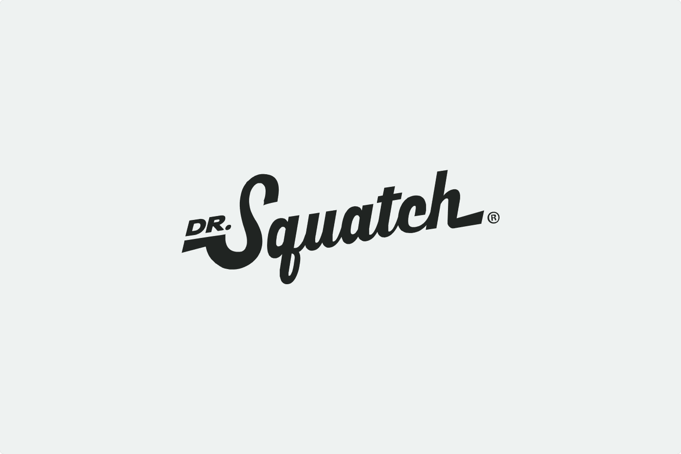 "Dr. Squatch" logo in black cursive text on a light gray background.